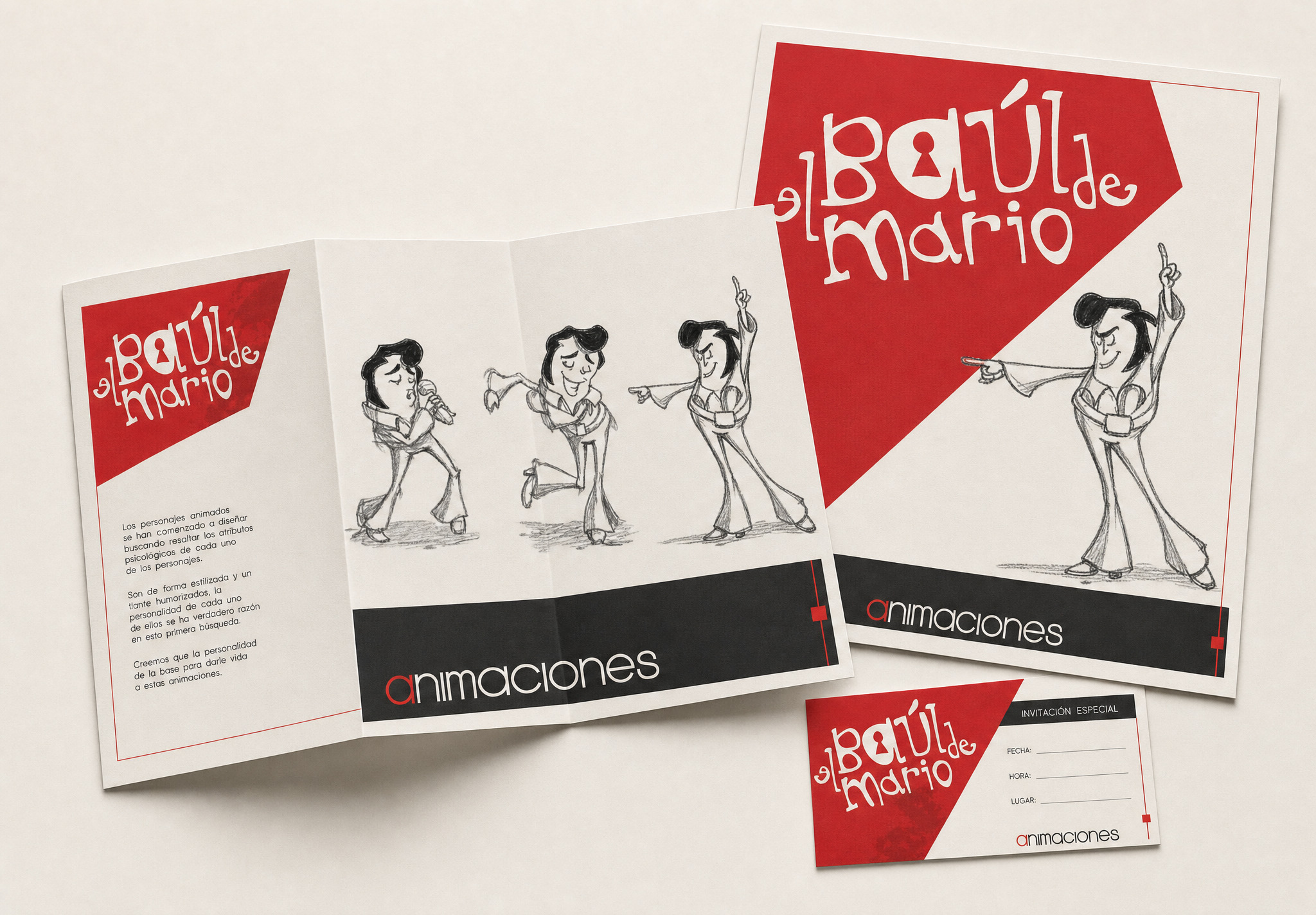Materiales de marketing para El Baúl de Mario